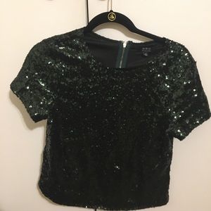 green sequin top